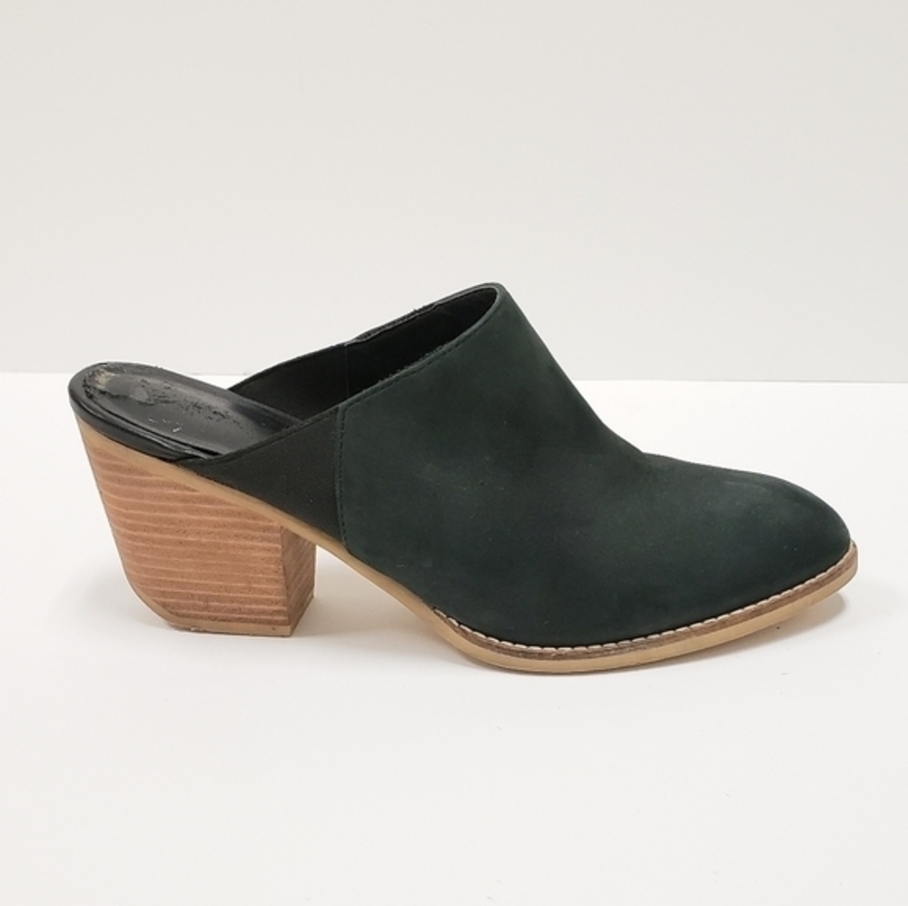 SHELLY'S LONDON Leather Mules Block Heel SZ 10